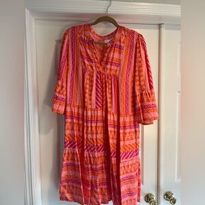 Orange and pink Goa beach cover up size medium